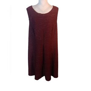 Lane Bryant Elegant Burgandy Silver Shimmer Sleeveless Dress